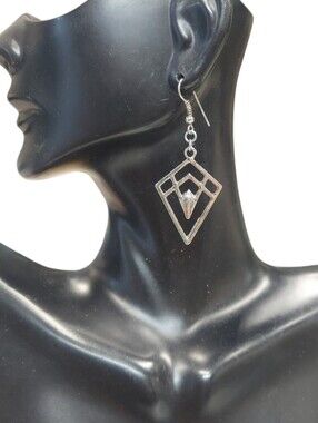 E1199 Silver Geometric Drop Earrings Women's Jewelry